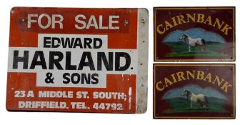 VINTAGE ADVERTISING. THREE VINTAGE 20TH CENTURY SIGNS