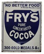 FRY'S COCOA - EARLY 20TH CENTURY ENAMEL SIGN