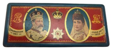 ROWNTREES CHOCOLATE - EDWARDIAN COMMEMORATIVE TIN WITH CHOCOLATE CONTENTS