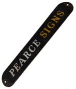 20TH CENTURY ENAMEL SHOP SIGN FOR 'PEARCE SIGNS'