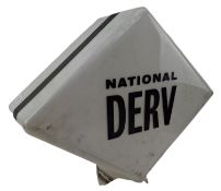 NATIONAL DERV - VINTAGE MID CENTURY GLASS PETROL GLOBE, DAMAGED TO NECK