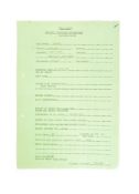 STAR WARS - PETER MAYHEW - ORIGINAL PRODUCTION 'CONTRACT PARTICULARS'