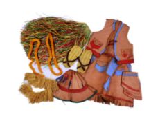VINTAGE CHILDRENS FANCY DRESS - NATIVE INDIAN & HAWAIIAN HULA SKIRT