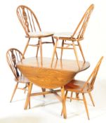 ERCOL #377 OLD COLONIAL DINING TABLE AND CHAIRS