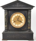FATTORINI & SONS LTD - VICTORIAN FAUX SLATE MANTEL CLOCK