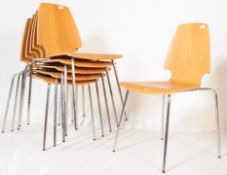 IKEA - VILMAR - SIX CONTEMPORARY BENTWOOD & CHROME CHAIRS