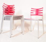 FOUR FRITZ HANSEN KASPER SALTO DANISH STACKING CHAIRS
