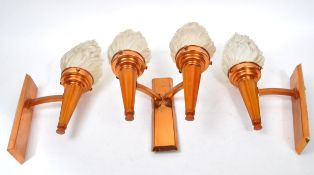 EARLY 20TH CENTURY ART DECO FLAMBE WALL LIGHTS