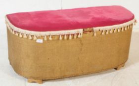 LLOYD LOOM - 20TH CENTURY VELVET TOPPED OTTOMAN