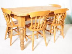 COUNTRY PINE FARMHOUSE DINING TABLE & FOUR CHAIRS