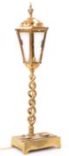 20TH CENTURY BRASS LANTERN TABLE LAMP
