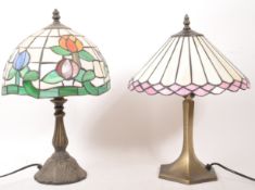 TWO 20TH CENTURY TIFFANY STYLE TABLE LAMPS