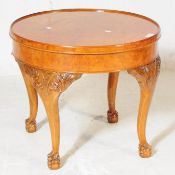QUEEN ANNE REVIVAL BURR WALNUT VENEER OCCASIONAL TABLE