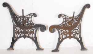 PAIR OF REPRO 19TH CENTURY COALBROOKDALE MANNER BENCH ENDS
