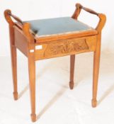 EDWARDIAN MAHOGANY PIANO STOOL- SEAT