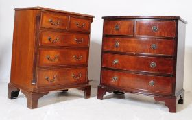 TWO 20TH CENTURY MAHOGANY REPRODUCTION CHEST OF DRAWERS