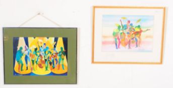 JEAN WHITFIELD - TWO 20TH CENTURY ABSTRACT 'JAZZ' PRINTS