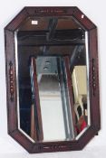 1920S JACOBEAN REVIVAL OAK OCTAGONAL WALL MIRROR