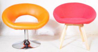 TWO 20TH CENTURY RETRO TUB EGG CHAIRS