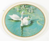 MID CENTURY PRINT OF SWANS