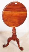 VICTORIAN REVIVAL MAHOGANY TILT TOP WINE TABLE