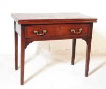 19TH CENTURY GEORGE III OAK FOLD OVER TEA TABLE
