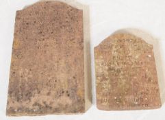 TWO EARLY 20TH CENTURY PET GRAVESTONES - CHUFFIE & WILBERFORGE