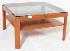 MYER SMOKED GLASS TOP SQUARE COFFEE TABLE