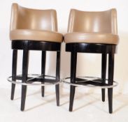 PAIR OF 20TH CENTURY STYLE MATTERS LEATHER BARSTOOLS
