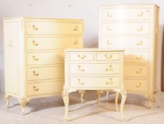 OLYMPUS - MATCHING SET OF THREE LOUIS XV CHEST OF DRAWERS