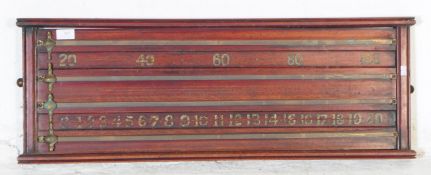 EARLY 20TH CENTURY MAHOGANY BRASS SNOOKER SCORE BOARD