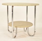 BAUHAUS - MID CENTURY 1970S CHROME TWO TIER COFFEE TABLE