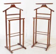 PAIR OF EARLY 20TH CENTURY BEECH BUTLERS VALET STANDS