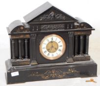 LARGE VICTORIAN SLATE ARCHITECTURAL STYLE MANTEL CLOCK