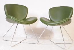 TWO 20TH CENTURY VINYL LOUNGE CHAIRS - PIERRE PAULIN MANNER