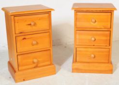 PAIR OF COUNTRY PINE BEDSIDE CHESTS OF DRAWERS