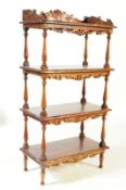 VICTORIAN 19TH CENTURY CARVED OAK ETAGERE WHATNOT