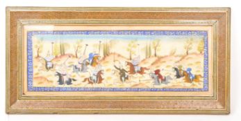 EARLY 20TH CENTURY PERSIAN KHATAM INLAID CHOVGAN PAINTING