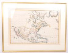 VINTAGE 20TH CENTURY NORTH AMERICAN 1650 FRAMED MAP