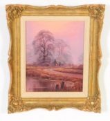 CHRISTOPHER OSBORNE OIL ON BOARD - SHADES OF EVENING