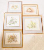 FIVE 20TH CENTURY GERALDINE SIGGS WATERCOLOURS
