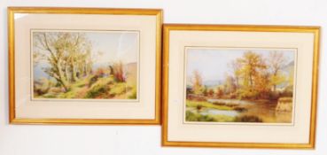 TWO CHARLES DAVIDSON WATERCOLOUR LANDSCAPE PAINTINGS