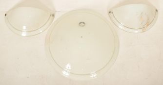 LARGE RETRO UFO GLASS HANGING CEILING LIGHT AND WALL SCONCES