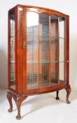 1940S QUEEN ANNE REVIVAL WALNUT CHINA DISPLAY CABINET VITRINE