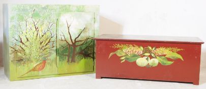 HAND PAINTED FLORAL BLANKET BOX & CUPBOARD