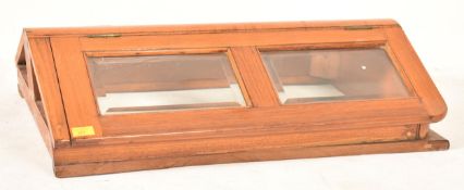 20TH CENTURY OAK AND GLASS MUSEUM CABINET TOP