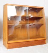 G-PLAN - BRANDON - MID CENTURY LIGHT OAK GLAZED BOOKCASE