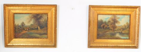 WILLIAM HAINES - PAIR OF ENGLISH STUDY OIL ON CANVAS PAINTINGS