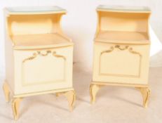 PAIR OF 1970S PAINTED FRENCH STYLE BEDSIDE TABLES