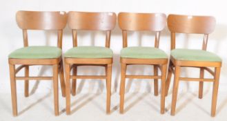 EIGHT 20TH CENTURY BEECH & ELM BISTRO DINING CHAIRS